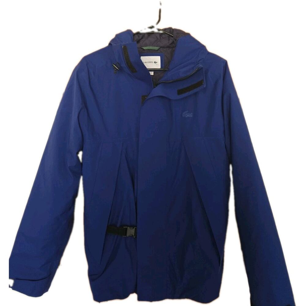 LACOSTE JACKET MENS Water Resistant Jacket Size S Blue Quilted Waterproof